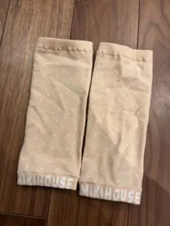 ミキハウス ベビーレッグウォーマー ベージュ ドット