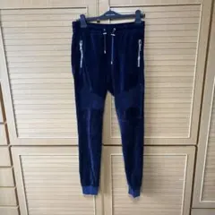 BALMAIN PARIS ベロア ジョガーパンツ ネイビー M - メルカリ