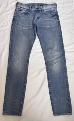 H&M の &DENIM ライトブルー　スリムローウエストダメージデニムパンツ