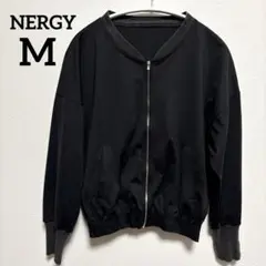 【美品】日本製 NERGY ナージー ジップアップ ブルゾン ブラック M