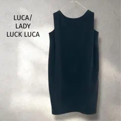 美品✨【LUCA/LADY LUCK LUCA】ノースリーブワンピース　黒のサムネイル