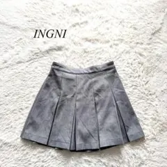 E5【イング】プリーツミニスカート　グレー　インパン付き　韓国　Y2K F