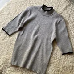 しまむら　サマーリブニット 半袖 グレー Lサイズ　未使用