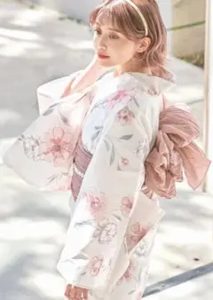 【本日発送⭕️】Dita 浴衣 桜梅桃季＋浴衣用着付けセット4点付き
