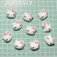 ネイルパーツ デコ 蓄光 夜光 キティちゃん フェイス 10P キャラクター