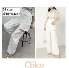 【who's who Chico】ダメージワイドデニム　Mサイズのサムネイル