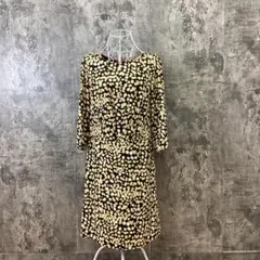 ✨ELLE✨エル♡アニマル柄ワンピース♡長袖♡レオパード柄♡ブラック(38)