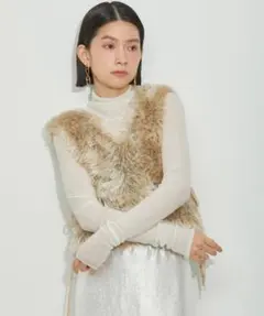 adam et rope femme 【洗える】フェザーベストのサムネイル