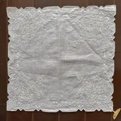 スワトウ　ハンカチ　汕頭　刺繍　花柄　SWATOW 特選　タグ付き