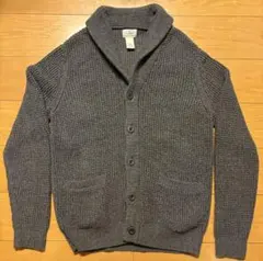 L.L.Beanエルエルビーンショールカラーカーディガンワッフル編みダークグレー