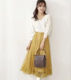 【新品】プロポーションボディドレッシング　レースフレアスカート ps