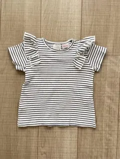 ZARA ベビー ボーダー フリル Tシャツ 92cmのサムネイル