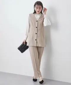 【2024AW】nissen ジレセットアップ（ペプラムジレ＋パンツ） L