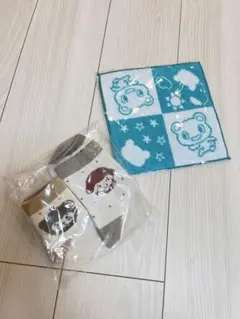 CO-OP クマと星のタオル 25cm 靴下2組親子セット