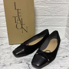 LeTalon ルタロン 23.5㎝　パンプス バレエ スクエアトゥ リボン