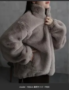 ap retro ボリュームファー スタンド カラー ブルゾン