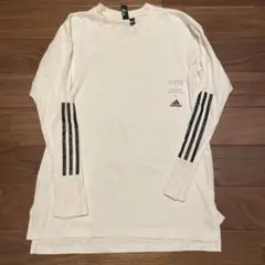 【訳あり】アディダス ワーディング ルーズフィット 長袖Tシャツ 白 M