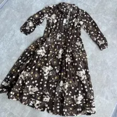 PINK HOUSE （ピンクハウス）テディベア総柄ワンピース