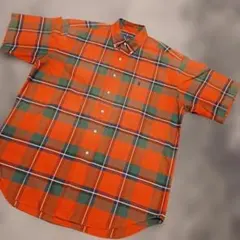 90S　ラルフローレン　半袖チェックシャツ　　L