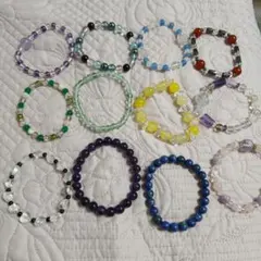カラフルビーズブレスレット12点セット
