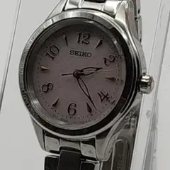 美品 稼働 SEIKO セイコー レディース 腕時計 電波ソーラー ピンク文字盤