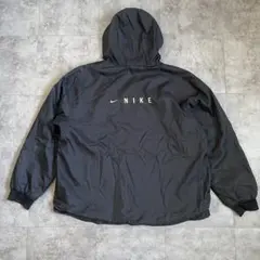 90s NIKE ナイキ ナイロンジャケット フード アウター ブラック ビッグのサムネイル
