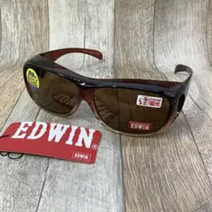 EDWIN 偏光サングラス　カバーグラス　ブラウン　丸型　新品未使用（訳あり）