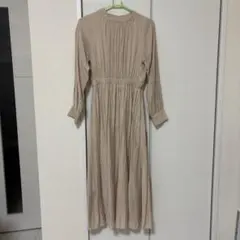 VIS ランダムプリーツフレンチスリーブワンピース　長袖　ビス