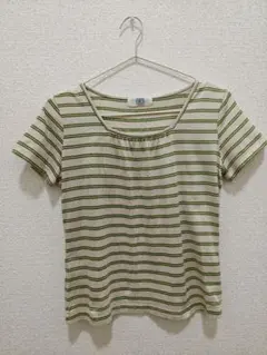 【再お値下げしました】J.PRESS ボーダー 半袖 Tシャツ グリーンのサムネイル