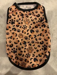 상태좋음 犬用服 小型犬用 レオパード柄 肉球モチーフMサイズ