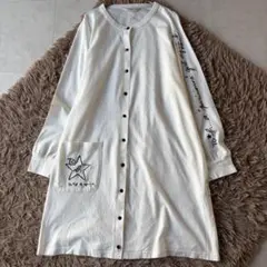 美品 トゥービーバイアニエスベー 星ロゴ 袖プリント ロングワンピ 白 40