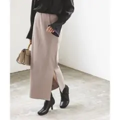 【美品】NOBLE ノーブル　トタンテレコタイトスカート　ベージュ