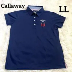 【美品】Callaway ゴルフ　ポロシャツ　LL レディース　ネイビー