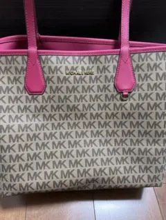 MICHAEL KORS MKロゴトートバッグ ベージュ/ピンク