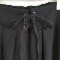 ワイドパンツ 　ハイウエスト後ゴム　ゆったりサイズ LからLLサイズ