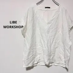 LIBE WORKSHOP Tシャツ　白　半袖　無地　Vネック　シンプル　M