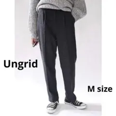☆美品☆アングリッド☆ヘリンボーンタックパンツ☆チェックテーパード☆M☆グレー