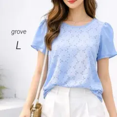 grove グローブ ブラウス フリルカットソー L レディース プルオーバー