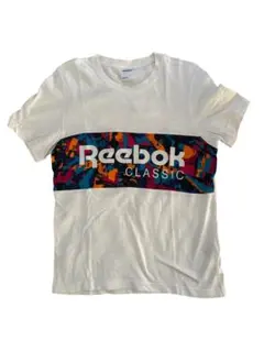 Reebok CLASSIC Tシャツ 総柄ロゴ ホワイト M