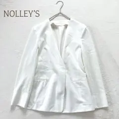 【新品未使用】NOLLEY'S ノーカラージャケット ホワイト NOLLEY'S（ノーリーズ） ジャケット ノーカラージャケット