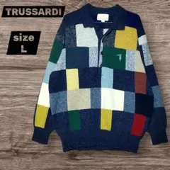 TRUSSARDI　トラサルディ　セーター　マルチカラー　L　パッチワーク柄のサムネイル