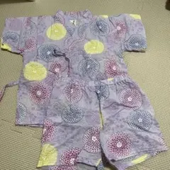 甚平 紫色 花柄 サイズ80