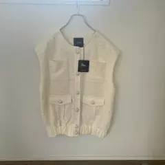 cygne リネンロングジレ ベスト ベージュ cygne リネンロングジレ ベスト ベージュ - メルカリ