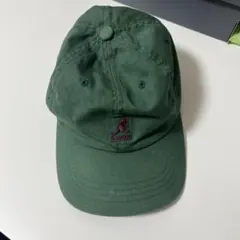KANGOL キャップ グリーン レザーベルト