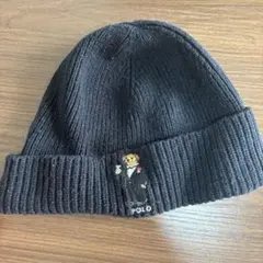 美品　Polo by Ralph Laurenポロベア ニット帽　ブラック
