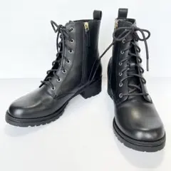 極美品⭐️ コールハーン レースアップブーツ 黒 レザー 24 カメア コンバット