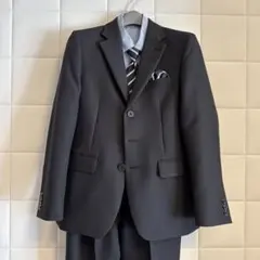 卒業式　フォーマルスーツ 150cm ダークネイビー　ピンストライプ