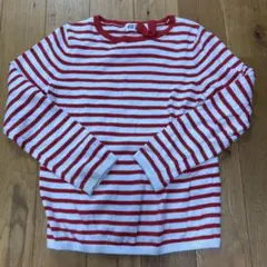 H&M キッズ ボーダーニット レッド 110-120cm