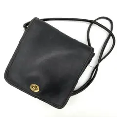 【美品】オールドコーチ　ショルダーバッグ　ターンロック　グラブタンレザー　黒