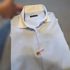 azabu tailor 長袖ワイシャツ クレリック　ライトブルー